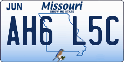 MO license plate AH6L5C