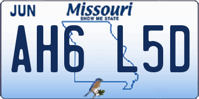 MO license plate AH6L5D