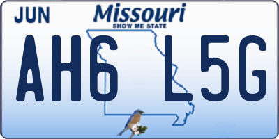 MO license plate AH6L5G