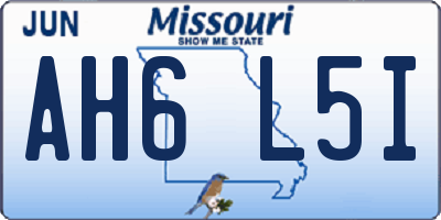 MO license plate AH6L5I