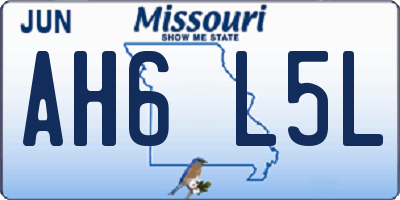 MO license plate AH6L5L