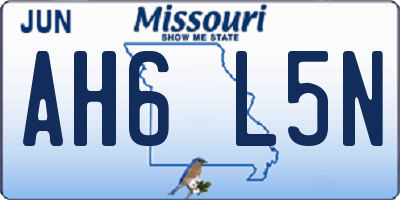 MO license plate AH6L5N