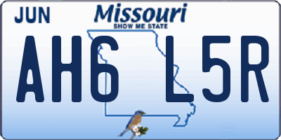 MO license plate AH6L5R