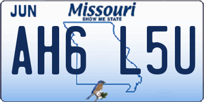 MO license plate AH6L5U