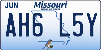 MO license plate AH6L5Y