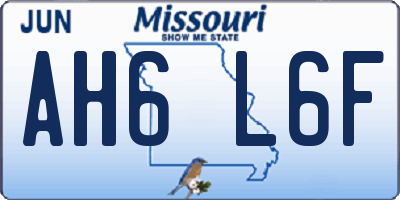 MO license plate AH6L6F