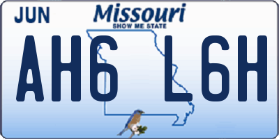 MO license plate AH6L6H