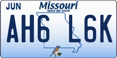 MO license plate AH6L6K