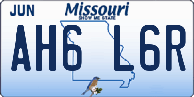 MO license plate AH6L6R