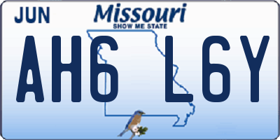 MO license plate AH6L6Y