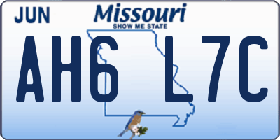 MO license plate AH6L7C
