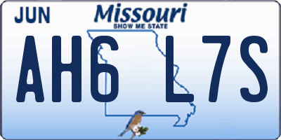 MO license plate AH6L7S