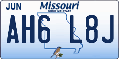 MO license plate AH6L8J