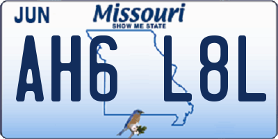 MO license plate AH6L8L