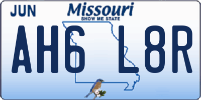 MO license plate AH6L8R