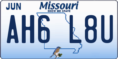 MO license plate AH6L8U