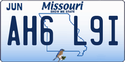 MO license plate AH6L9I
