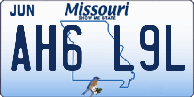 MO license plate AH6L9L