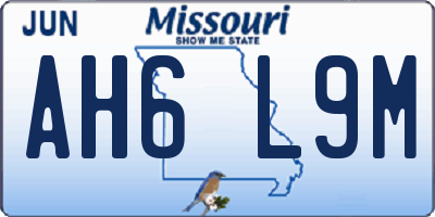 MO license plate AH6L9M