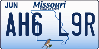 MO license plate AH6L9R