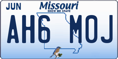 MO license plate AH6M0J