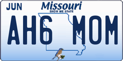 MO license plate AH6M0M