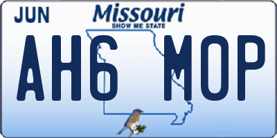 MO license plate AH6M0P