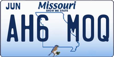 MO license plate AH6M0Q