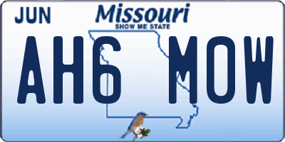 MO license plate AH6M0W