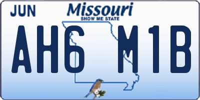 MO license plate AH6M1B