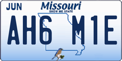 MO license plate AH6M1E