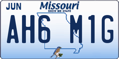 MO license plate AH6M1G