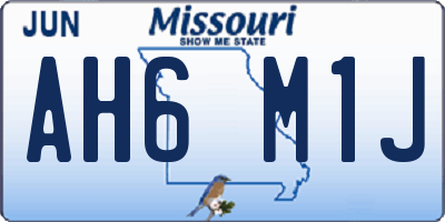 MO license plate AH6M1J