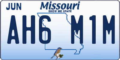 MO license plate AH6M1M