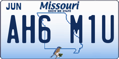 MO license plate AH6M1U
