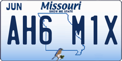 MO license plate AH6M1X