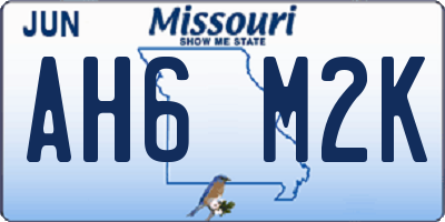 MO license plate AH6M2K