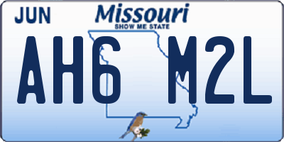 MO license plate AH6M2L