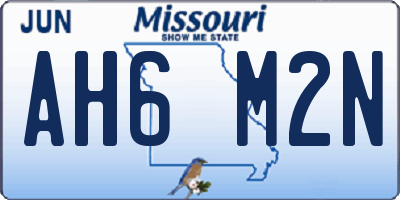 MO license plate AH6M2N