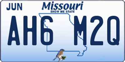 MO license plate AH6M2Q