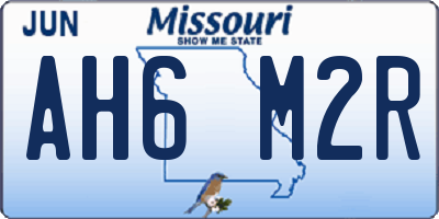 MO license plate AH6M2R