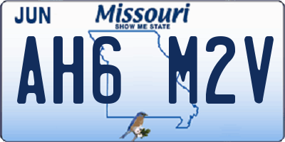 MO license plate AH6M2V