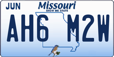 MO license plate AH6M2W