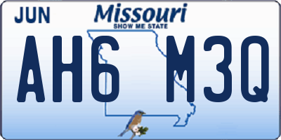 MO license plate AH6M3Q