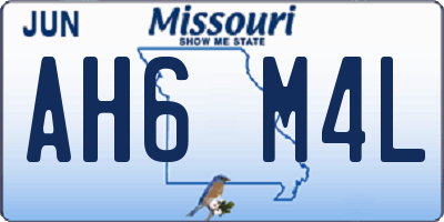 MO license plate AH6M4L