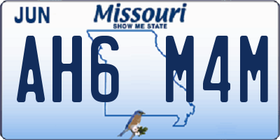 MO license plate AH6M4M