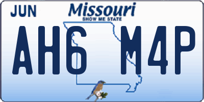 MO license plate AH6M4P