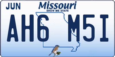 MO license plate AH6M5I