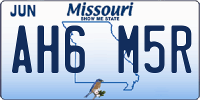 MO license plate AH6M5R