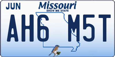 MO license plate AH6M5T
